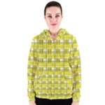 Yellow plaid pattern Women s Zipper Hoodie