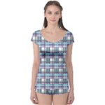 Decorative plaid pattern Boyleg Leotard 