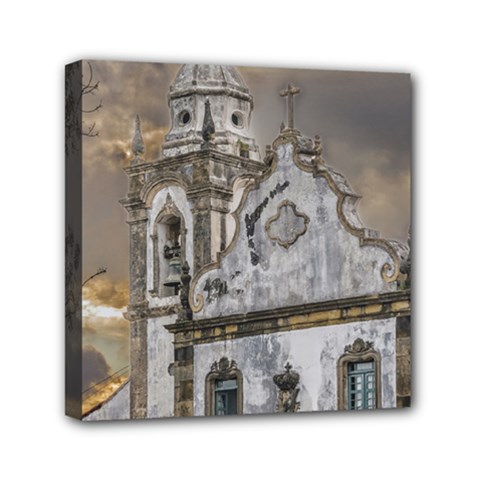 Exterior Facade Antique Colonial Church Olinda Brazil Mini Canvas 6  x 6  from ArtsNow.com