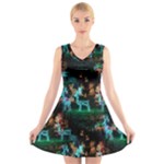 Christmas Lights V-Neck Sleeveless Dress