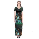 Christmas Lights Short Sleeve Maxi Dress