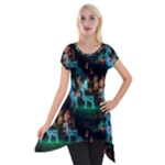 Christmas Lights Short Sleeve Side Drop Tunic