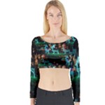 Christmas Lights Long Sleeve Crop Top (Tight Fit)