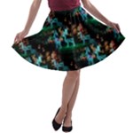 Christmas Lights A-line Skater Skirt