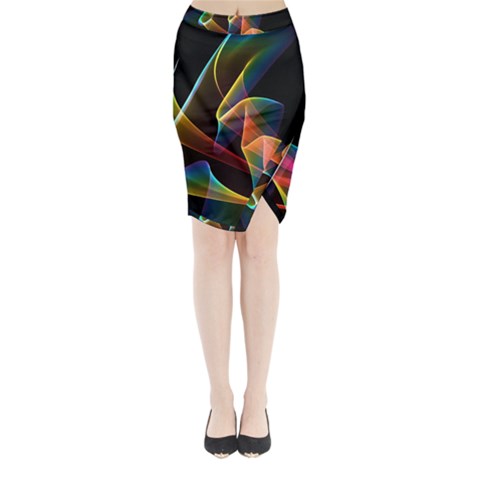 Crystal Rainbow, Abstract Winds Of Love  Midi Wrap Pencil Skirt from ArtsNow.com