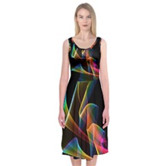 Crystal Rainbow, Abstract Winds Of Love  Midi Sleeveless Dress from ArtsNow.com