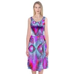 Crystal Northern Lights Palace, Abstract Ice  Midi Sleeveless Dress from ArtsNow.com