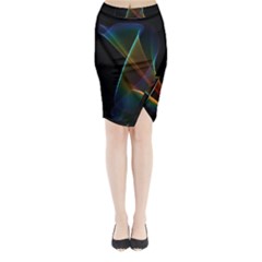 Abstract Rainbow Lily, Colorful Mystical Flower  Midi Wrap Pencil Skirt from ArtsNow.com