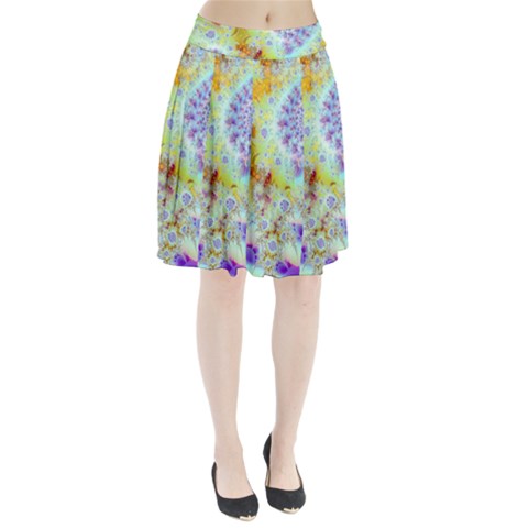 Golden Violet Sea Shells, Abstract Ocean Pleated Skirt from ArtsNow.com