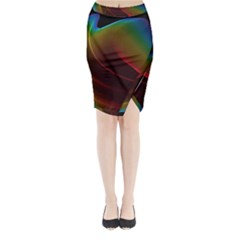 Liquid Rainbow, Abstract Wave Of Cosmic Energy  Midi Wrap Pencil Skirt from ArtsNow.com