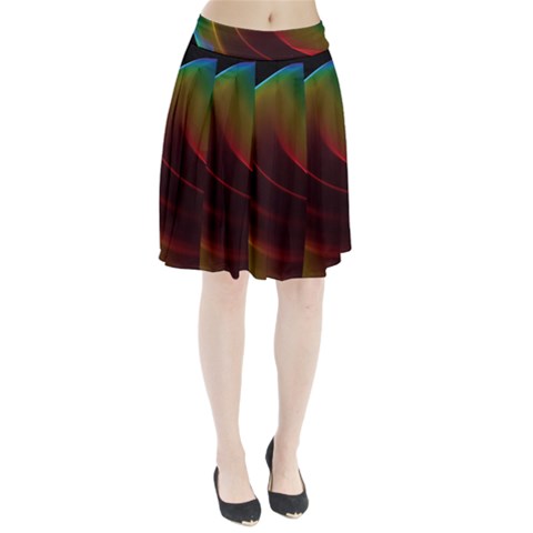 Liquid Rainbow, Abstract Wave Of Cosmic Energy  Pleated Skirt from ArtsNow.com