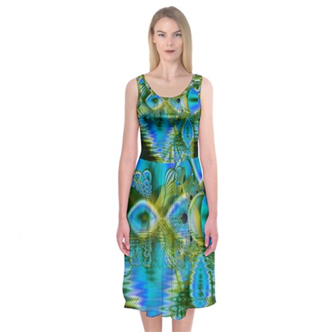 Mystical Spring, Abstract Crystal Renewal Midi Sleeveless Dress from ArtsNow.com