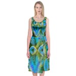 Mystical Spring, Abstract Crystal Renewal Midi Sleeveless Dress