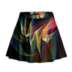 Northern Lights, Abstract Rainbow Aurora Mini Flare Skirt