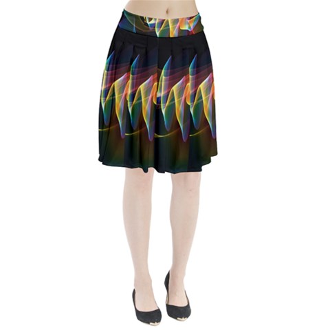 Northern Lights, Abstract Rainbow Aurora Pleated Skirt from ArtsNow.com