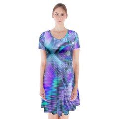 Peacock Crystal Palace Of Dreams, Abstract Short Sleeve V