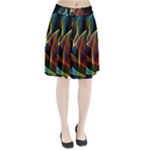 Peacock Symphony, Abstract Rainbow Music Pleated Skirt