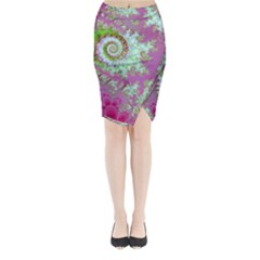 Raspberry Lime Surprise, Abstract Sea Garden  Midi Wrap Pencil Skirt from ArtsNow.com