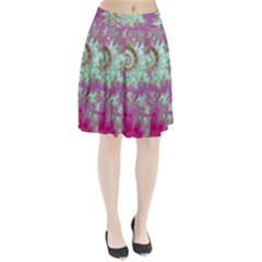 Raspberry Lime Surprise, Abstract Sea Garden  Pleated Skirt from ArtsNow.com