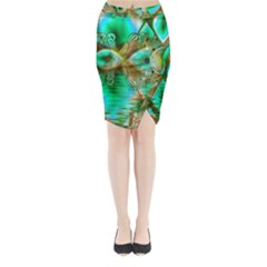 Spring Leaves, Abstract Crystal Flower Garden Midi Wrap Pencil Skirt from ArtsNow.com