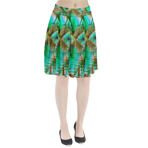 Spring Leaves, Abstract Crystal Flower Garden Pleated Skirt from ArtsNow.com