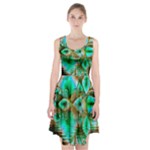 Spring Leaves, Abstract Crystal Flower Garden Racerback Midi Dress