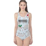 christmas  Manatee One Piece Swimsuit