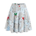 christmas  Manatee High Waist Skirt