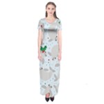 christmas  Manatee Short Sleeve Maxi Dress