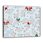 christmas  Manatee Canvas 20  x 16  (Stretched)