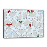 christmas  Manatee Canvas 18  x 12  (Stretched)