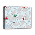 christmas  Manatee Deluxe Canvas 14  x 11  (Stretched)