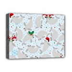 christmas  Manatee Deluxe Canvas 16  x 12  (Stretched) 