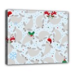 christmas  Manatee Deluxe Canvas 24  x 20  (Stretched)