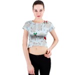 christmas  Manatee Crew Neck Crop Top