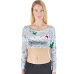 christmas  Manatee Long Sleeve Crop Top (Tight Fit)