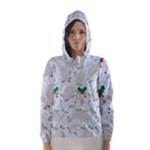 christmas  Manatee Hooded Wind Breaker (Women)