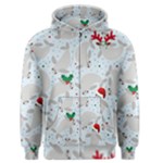 christmas  Manatee Men s Zipper Hoodie