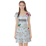 christmas  Manatee Short Sleeve Skater Dress