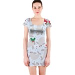 christmas  Manatee Short Sleeve Bodycon Dress