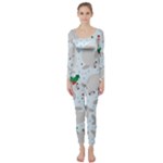 christmas  Manatee Long Sleeve Catsuit