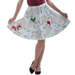 christmas  Manatee A-line Skater Skirt