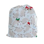 christmas  Manatee Drawstring Pouch (XXL)