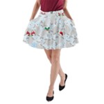 christmas  Manatee A-Line Pocket Skirt