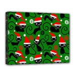 Christmas Santa Cats Canvas 14  x 11  (Stretched)