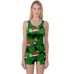 Christmas Santa Cats One Piece Boyleg Swimsuit