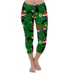 Christmas Santa Cats Capri Winter Leggings 