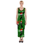 Christmas Santa Cats Fitted Maxi Dress