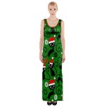 Christmas Santa Cats Maxi Thigh Split Dress