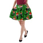 Christmas Santa Cats A-Line Pocket Skirt